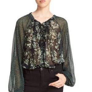 Free People Floral Pheasant Top